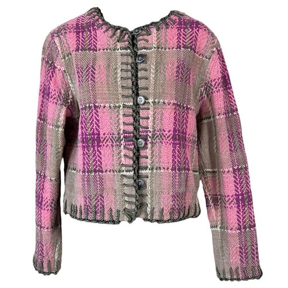 sandy starkman Jackets & Blazers - Sandy Starkman PINK Plaid Blazer Jacket